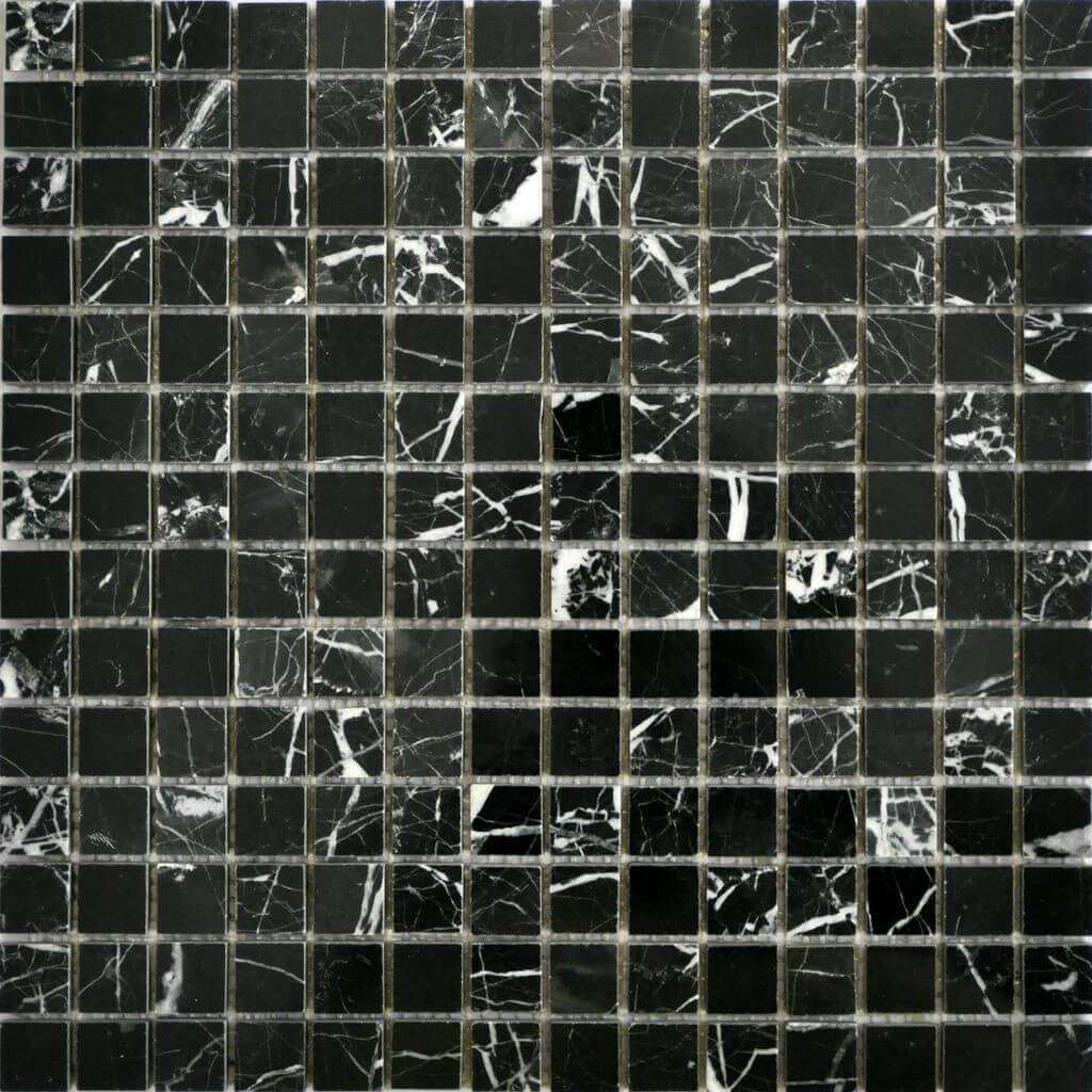 Мозаика Q-Stones QS-004-20P/10, цвет чёрный, поверхность матовая, квадрат, 305x305