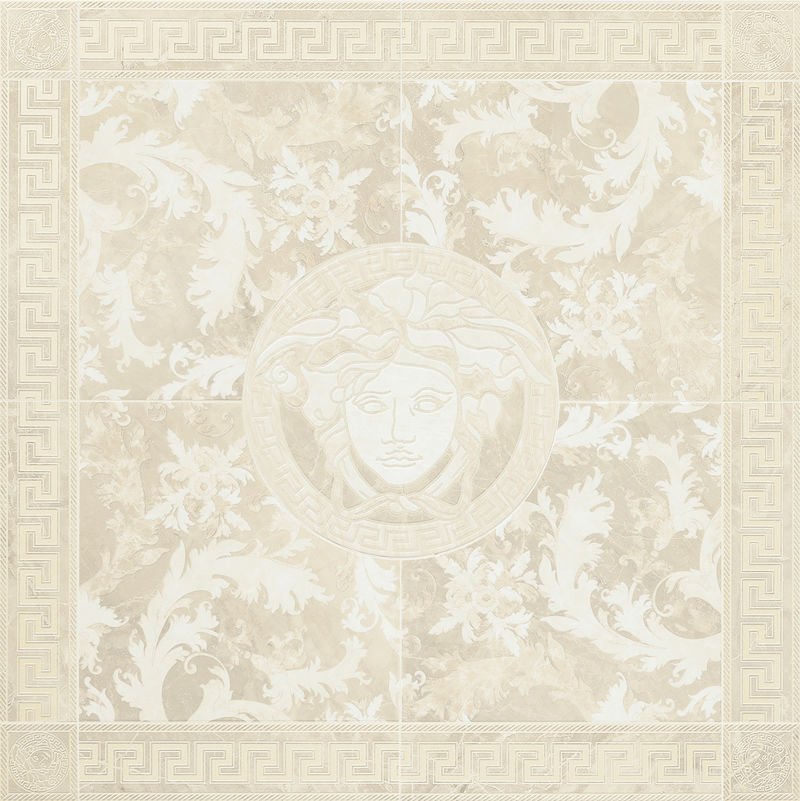 Панно Versace Marble Rosone Bianco 240421, цвет белый, поверхность лаппатированная, квадрат, 1172x1172