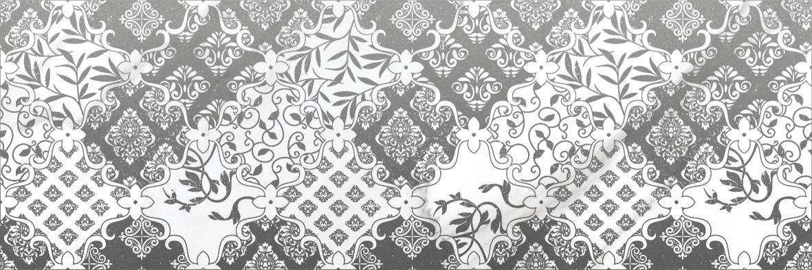 Декоративные элементы Laparet Cassiopea fancy серый, цвет чёрно-белый, поверхность глянцевая, прямоугольник, 200x600