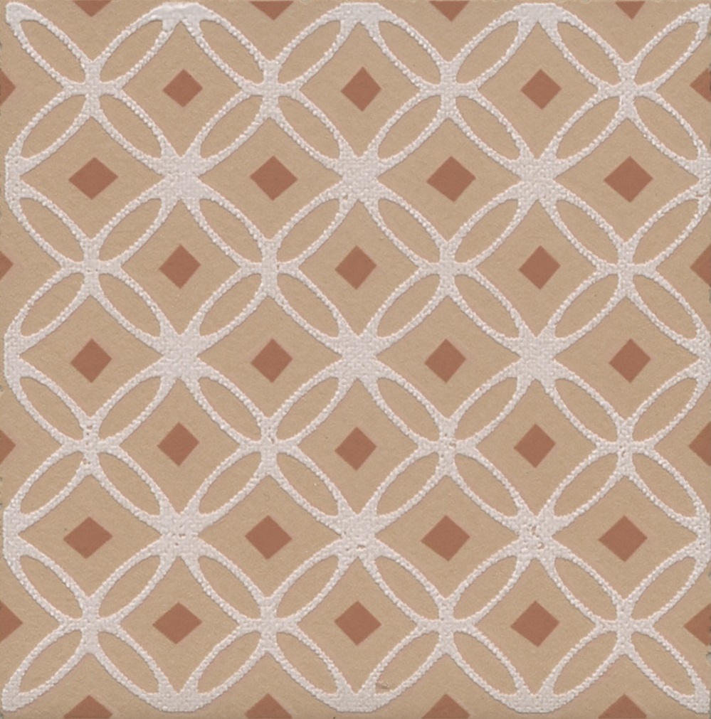 Декоративные элементы Kerama Marazzi Агуста 1 оранжевый матовый VT\C607\1337, цвет бежевый, поверхность матовая, квадрат, 98x98