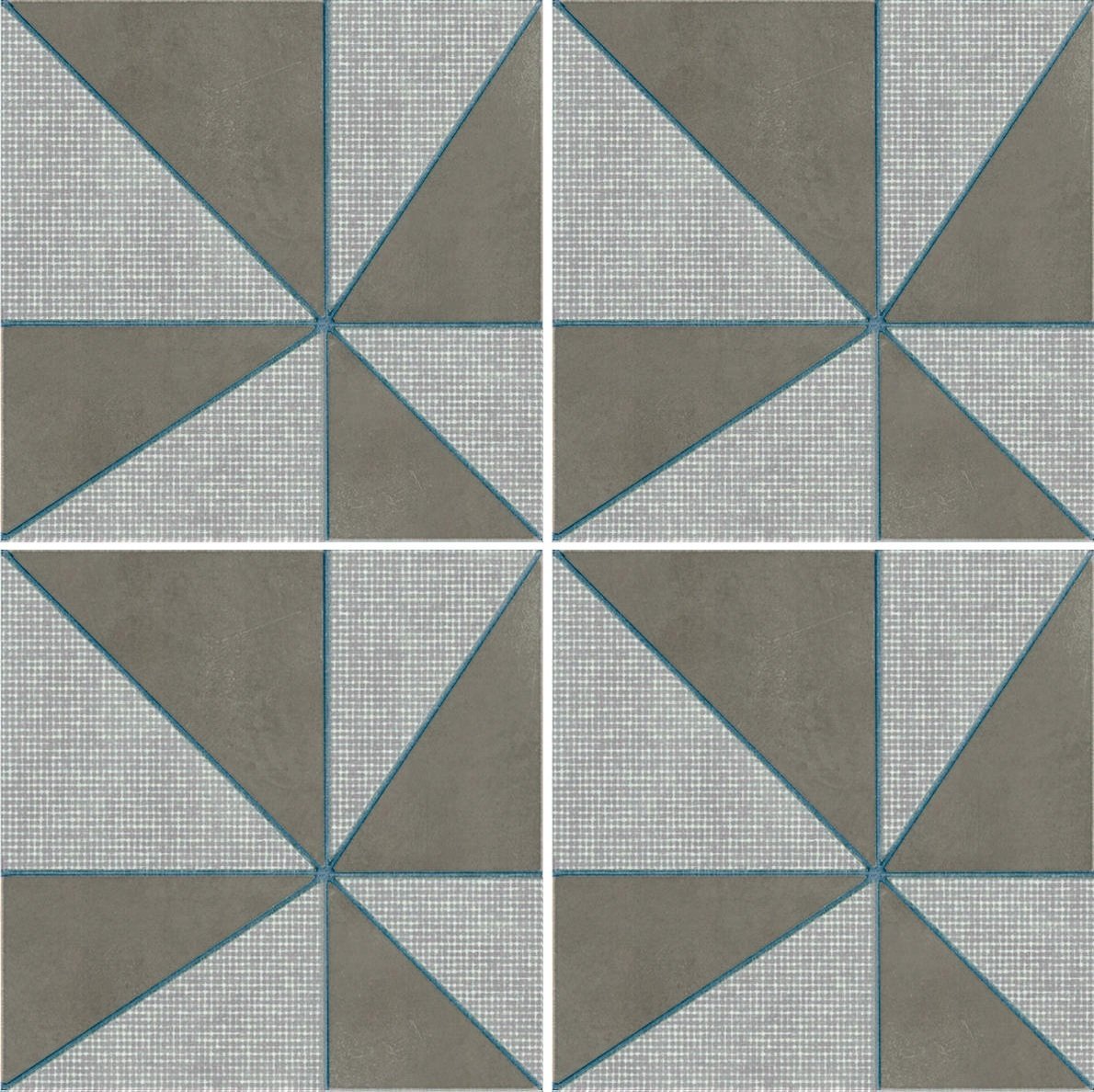 Керамогранит Mutina Azulej Grigio PUA21, цвет разноцветный, поверхность матовая, квадрат, 200x200