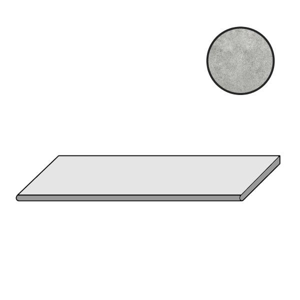 Ступени Piemme Concrete Gradone Light Grey Grip/R 20mm 03206, цвет серый, поверхность противоскользящая, прямоугольник, 300x600