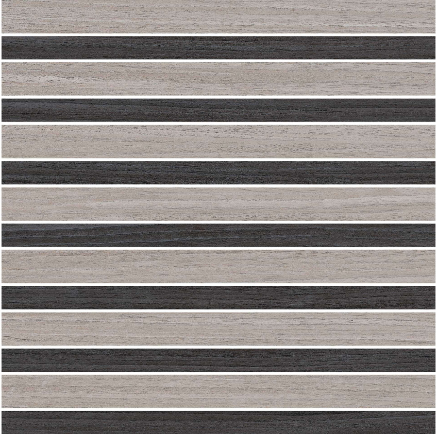 Керамогранит Casa Dolce Casa Nature Mood Stripes Mix 1 Comforft 775394, цвет серый чёрный, поверхность матовая, квадрат, 400x400