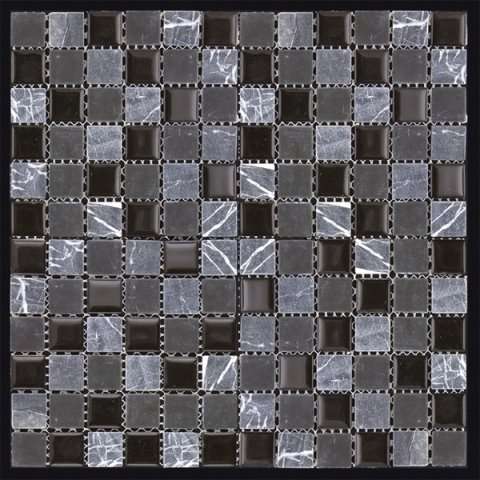 Мозаика Natural Mosaic Madras MSD-411 (Стекло Мрамор), цвет серый, поверхность глянцевая, квадрат, 300x300