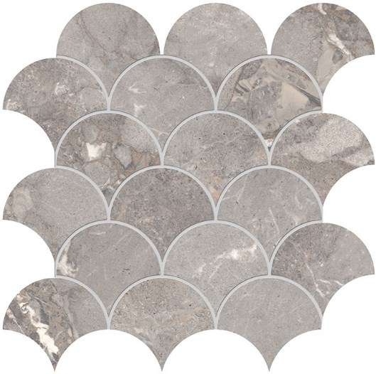 Мозаика Edimax Golden Age Mosaico Shell Grey, цвет серый, поверхность матовая, чешуя, 300x300