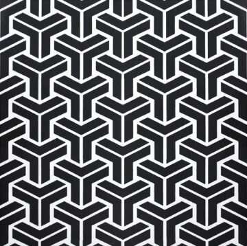 Декоративные элементы Heralgi Patchwork Dec.2 Floor Black, цвет чёрно-белый, поверхность матовая, квадрат, 200x200