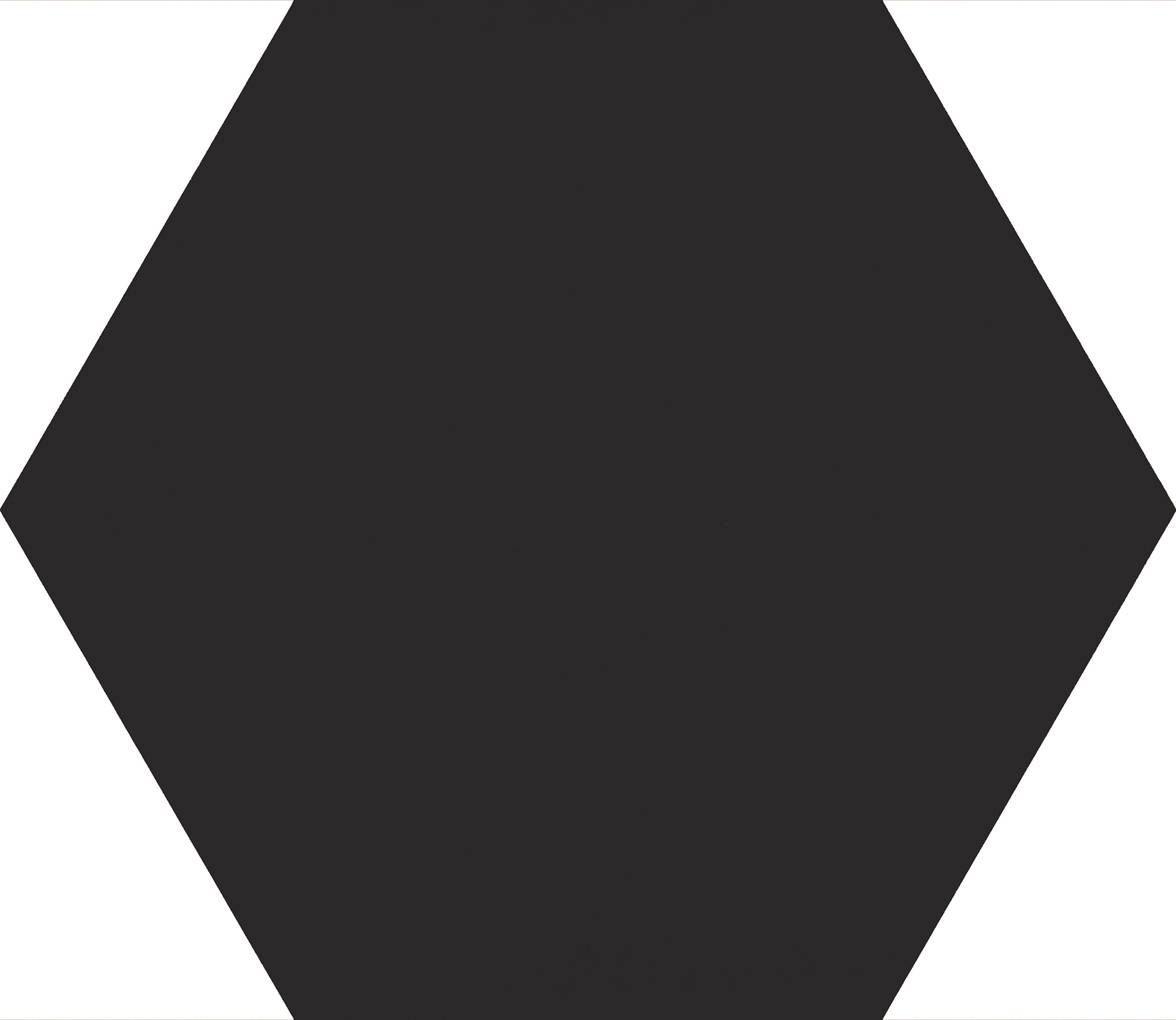 Керамогранит Emilceramica (Acif) Sixty Esagona Timbro Nero Assoluto Silk EL88, цвет чёрный, поверхность матовая рельефная, шестиугольник, 182x210