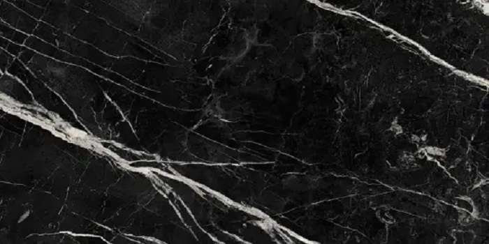 Керамогранит Urbatek Marquina Black Polished B 100302694B, цвет чёрно-белый, поверхность полированная, прямоугольник, 1500x3000