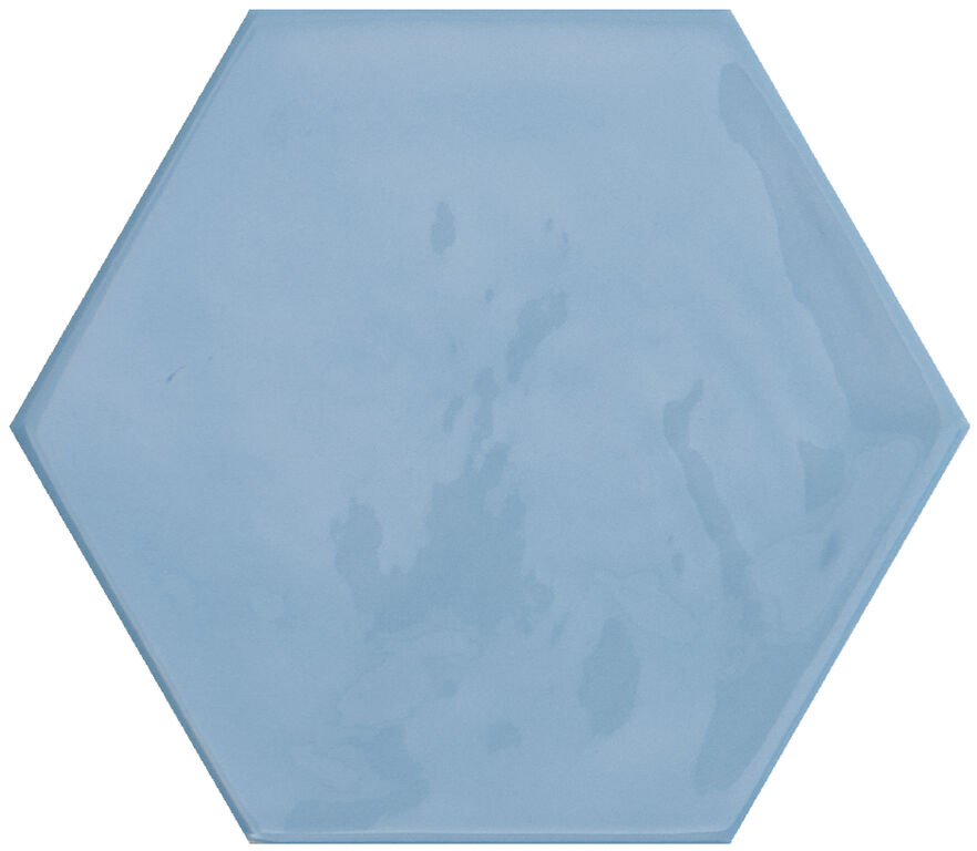 Керамическая плитка Cifre Kane Hexagon Sky, цвет голубой, поверхность глянцевая, шестиугольник, 160x180