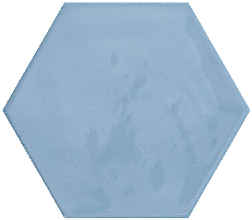 Керамическая плитка Cifre Kane Hexagon Sky, цвет голубой, поверхность глянцевая, шестиугольник, 160x180