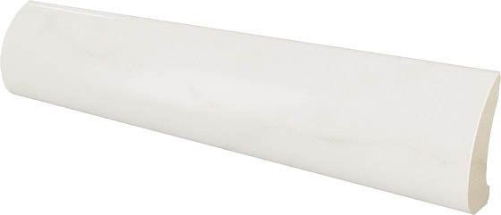 Бордюры Equipe Carrara Pencil Bullnose 23104, цвет белый, поверхность глянцевая, прямоугольник, 30x150