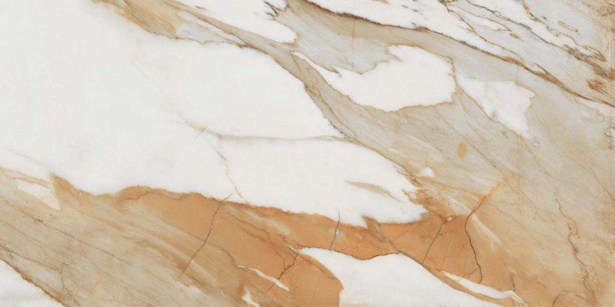 Керамогранит Laparet Royal Statuario Polir, цвет белый оранжевый, поверхность полированная, прямоугольник, 600x1200
