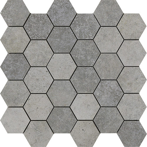 Мозаика La Fabbrica Jungle Stone Esagona Silver Nat 154311, цвет серый, поверхность матовая, шестиугольник, 300x300