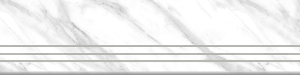 Ступени Absolut Gres Calacatta Grey Glossy, цвет серый, поверхность глянцевая, прямоугольник, 300x1200