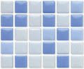 Мозаика Irida Caramel Fresh на сетке, цвет голубой, поверхность глянцевая, квадрат, 322x322