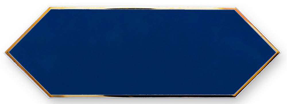 Декоративные элементы Maritima Zenith Decor Gold Blue, цвет синий золотой, поверхность глянцевая, шестиугольник, 100x300