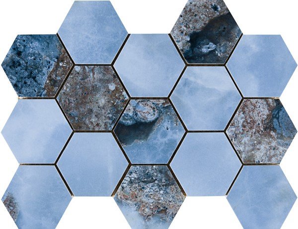 Мозаика Pamesa Cr Lux Danae Navi Malla Hex, цвет синий, поверхность полированная, шестиугольник, 225x325