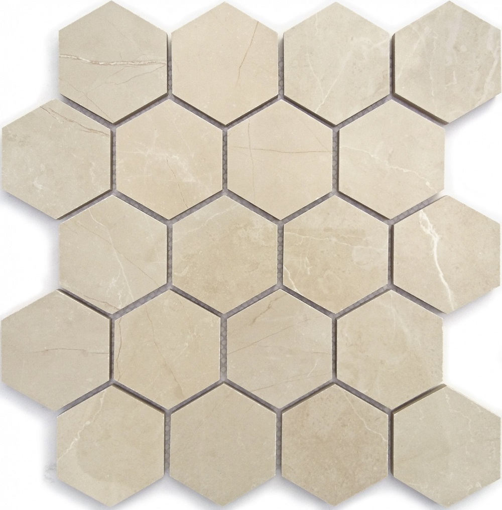 Мозаика Caramelle Mosaic Marble Porcelain Beige Pol 37x64, цвет бежевый, поверхность полированная, прямоугольник, 367x308