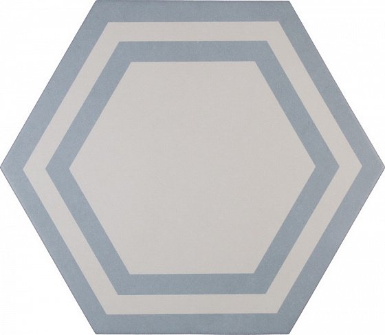 Керамическая плитка Adex ADPV9021 Pavimento Hexagono Deco Azure, цвет голубой, поверхность матовая, шестиугольник, 200x230