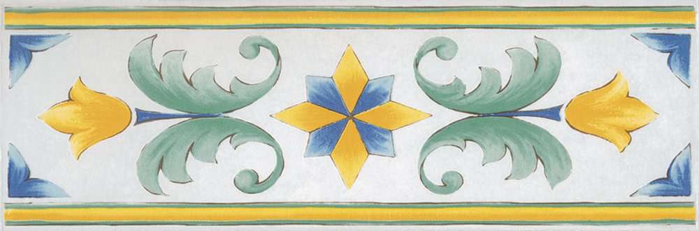 Бордюры Savoia Riggiole Napoletane Listello Santa Chiara SLMA357, цвет разноцветный, поверхность матовая, прямоугольник, 70x220