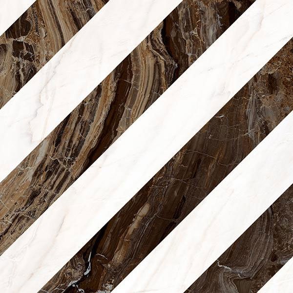 Керамогранит Marazzi Italy Allmarble Decoro Lux MMRC, цвет белый коричневый, поверхность полированная, квадрат, 600x600