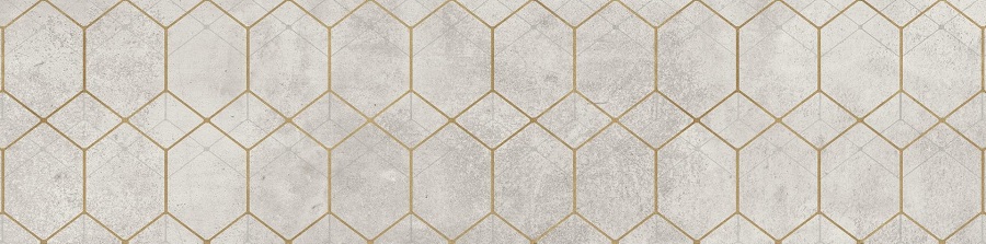 Декоративные элементы Cerrad Softcement Decor White Geo Rect., цвет белый золотой, поверхность матовая, прямоугольник, 297x1197