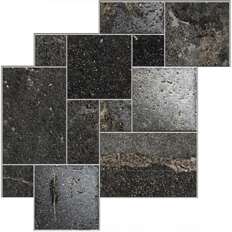 Мозаика Piemme Ibla Ragusa Nera Mix Lap 4011, цвет чёрный, поверхность лаппатированная, квадрат, 300x300