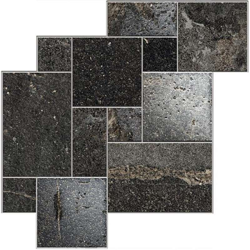 Мозаика Piemme Ibla Ragusa Nera Mix Lap 4011, цвет чёрный, поверхность лаппатированная, квадрат, 300x300