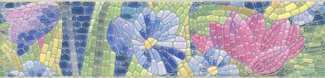 Бордюры Kerama Marazzi Бордюр Сад Моне лаппатированный HGD\A95\11000RL, цвет разноцветный, поверхность глянцевая, прямоугольник, 72x300