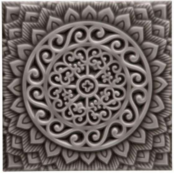 Декоративные элементы Adex ADST4078 Relieve Mandala Universe Timberline, цвет серый, поверхность глянцевая, квадрат, 148x148