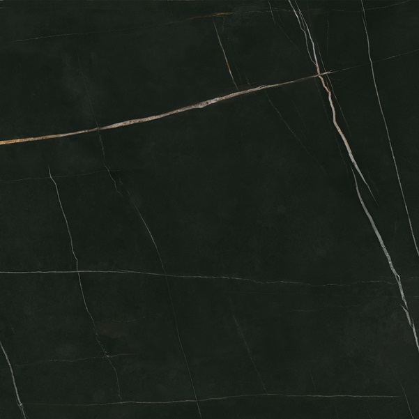 Керамогранит Идальго Люссо Неро Лаппатированый, цвет чёрный, поверхность лаппатированная, квадрат, 600x600
