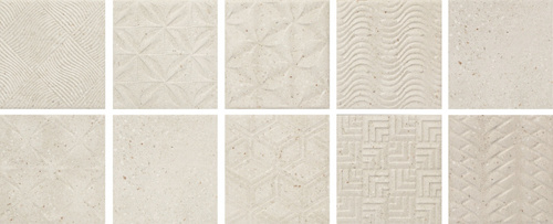 Декоративные элементы Baldocer Asphalt Off White, цвет бежевый, поверхность матовая, квадрат, 150x150