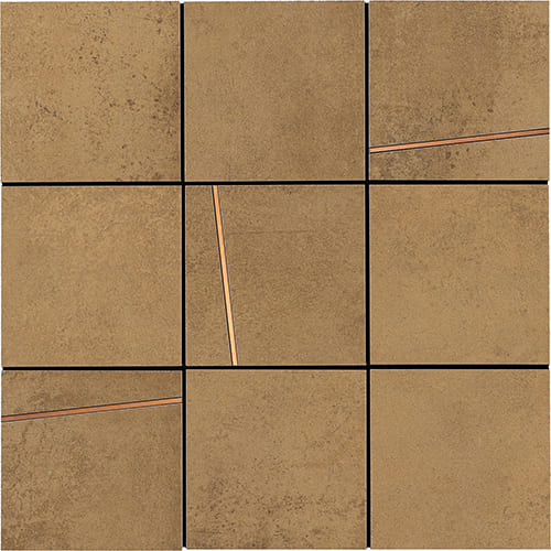 Мозаика La Fabbrica Hurban Quadrotto Intarsio Ocra 177326, цвет коричневый, поверхность матовая, квадрат, 300x300