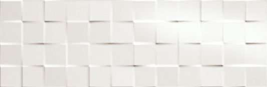Керамическая плитка Fap Lumina Square White Gloss fREP, цвет белый, поверхность глянцевая 3d (объёмная), прямоугольник, 250x750