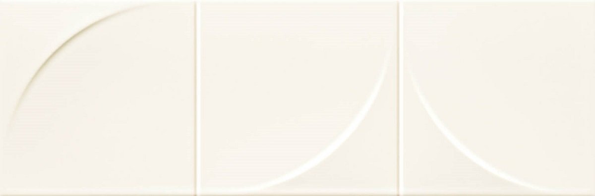 Керамическая плитка Tubadzin Avignon White STR, цвет белый, поверхность глянцевая, прямоугольник, 148x448