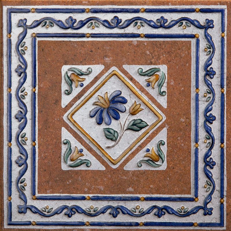 Вставки Azuliber Mariola Caldera Taco, цвет коричневый, поверхность матовая, квадрат, 165x165