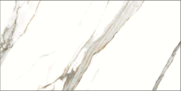 Керамогранит Varmora Carrara White Glossy, цвет белый серый, поверхность полированная, прямоугольник, 600x1200