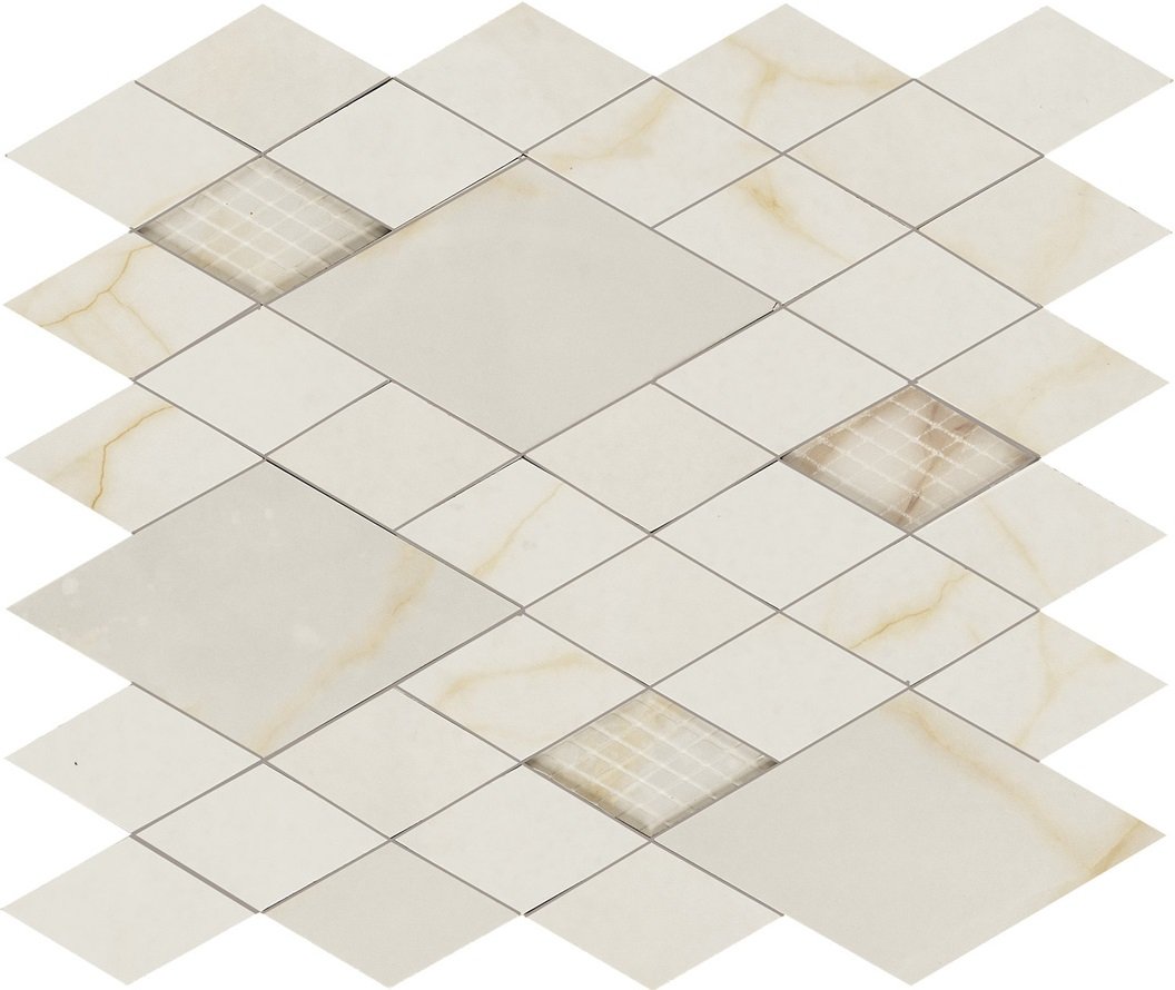 Мозаика Piemme Majestic Mos. Net Onyx Lev 02623, цвет белый, поверхность полированная, прямоугольник, 310x350