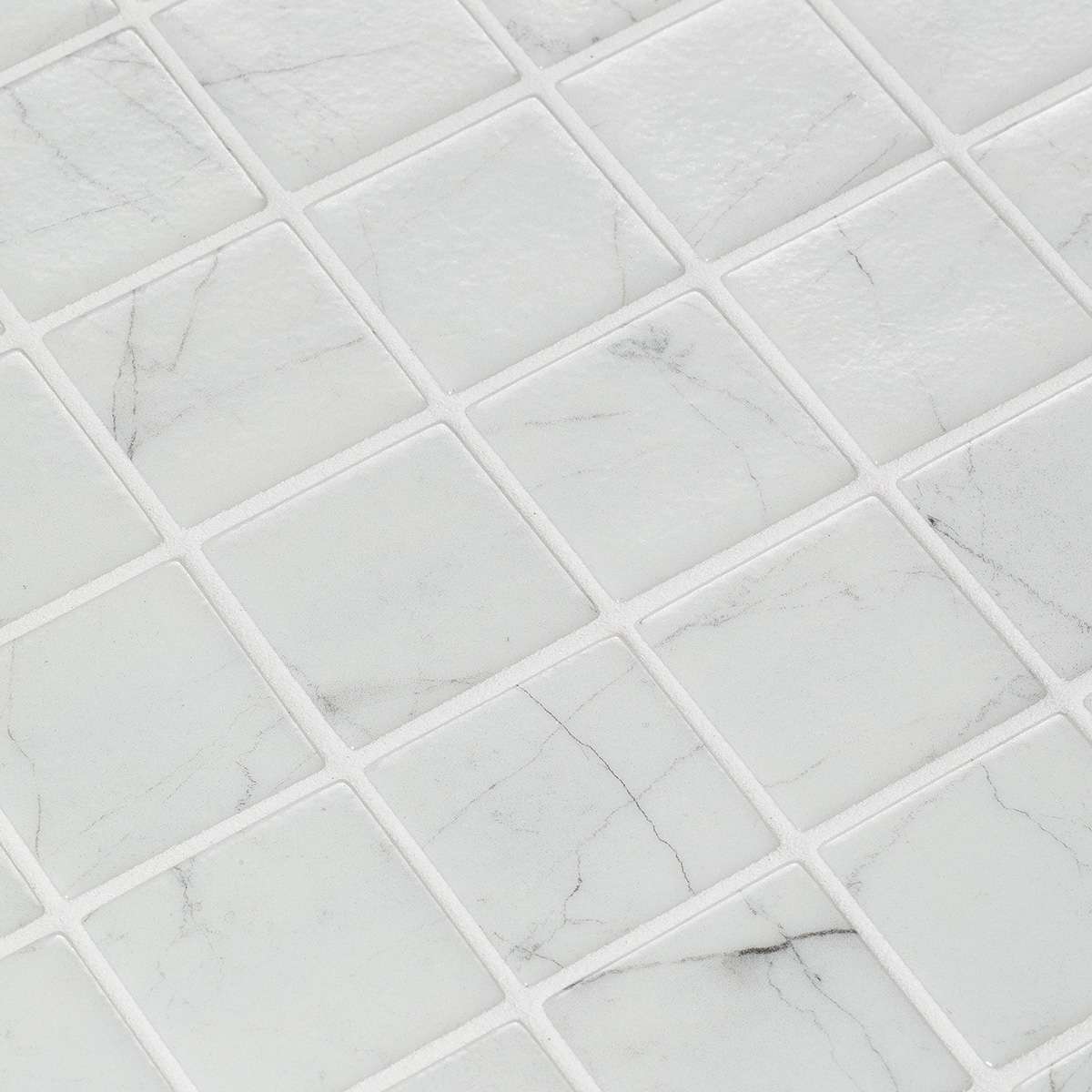 Мозаика Ezarri Safe-Steps Carrara 50, цвет белый, поверхность матовая, квадрат, 365x365