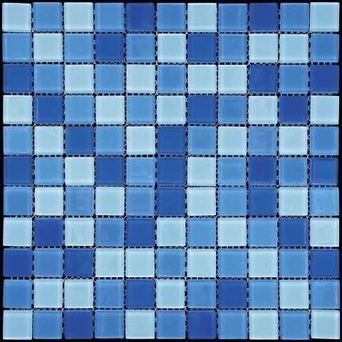 Мозаика Natural Mosaic Color Palette Mix CPM-13 (Стекло), цвет голубой, поверхность глянцевая, квадрат, 300x300