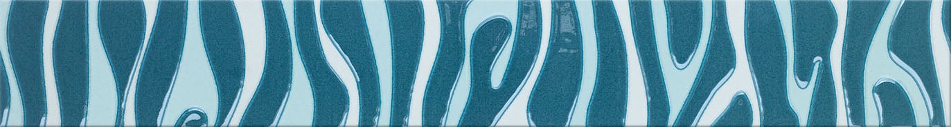Бордюры Cinca Ophelia Gaia Petrol 0000/783, цвет бирюзовый, поверхность глянцевая, прямоугольник, 60x450