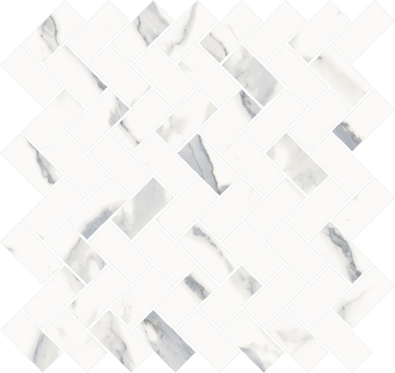 Мозаика Italon Stellaris Statuario White Mosaico Cross 620110000211, цвет белый, поверхность матовая, прямоугольник, 297x315