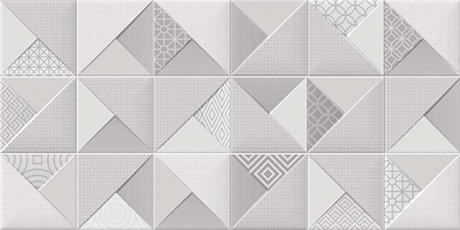 Декоративные элементы Dual Gres Glam Origami Grey, цвет серый, поверхность матовая, прямоугольник, 300x600