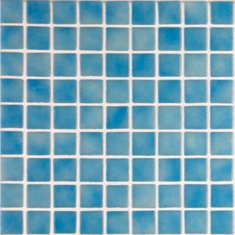 Мозаика Ezarri Niebla 3608 - A, цвет голубой, поверхность глянцевая, квадрат, 334x334