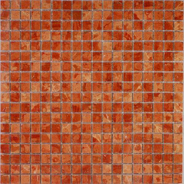 Мозаика Premium Marble Rosso Verona Tumbled, цвет коричневый, поверхность матовая, квадрат, 300x300