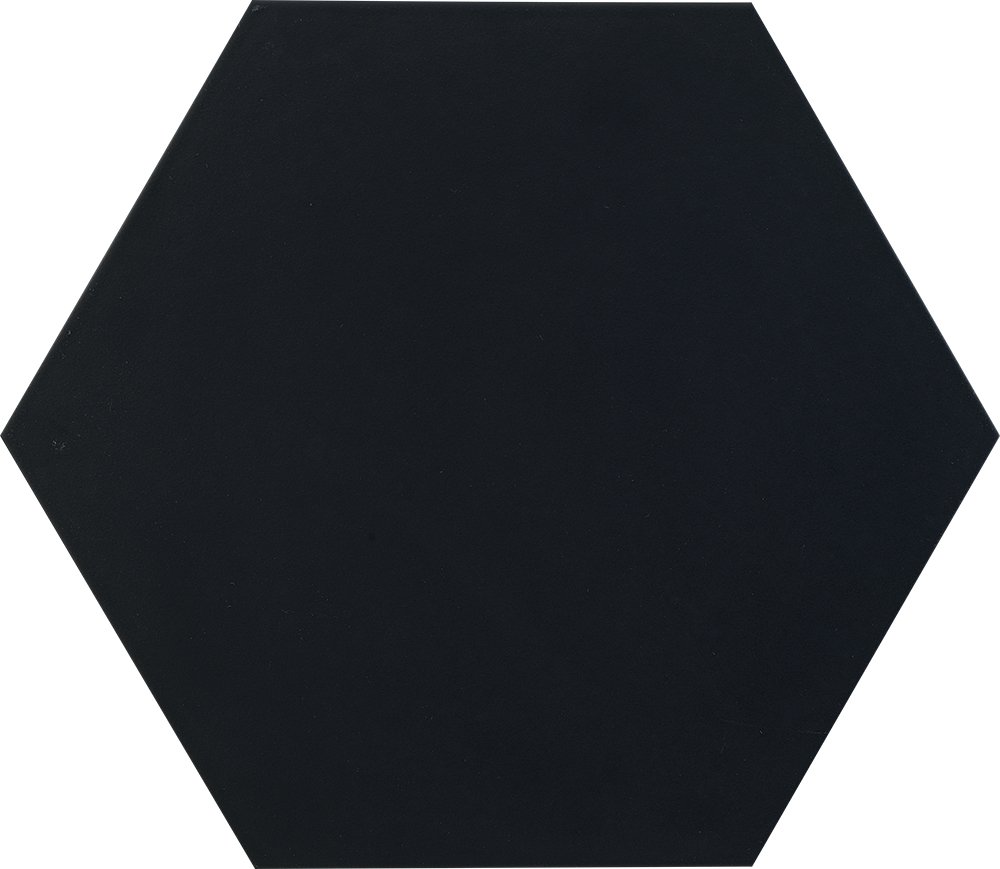 Керамогранит Tagina Details Hex Field Black 9EF14HF, цвет чёрный, поверхность матовая, прямоугольник, 420x364