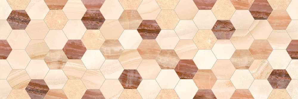 Керамическая плитка Undefasa Onice Decorado Hexagon Beige, цвет коричневый бежевый, поверхность глянцевая, прямоугольник, 250x750