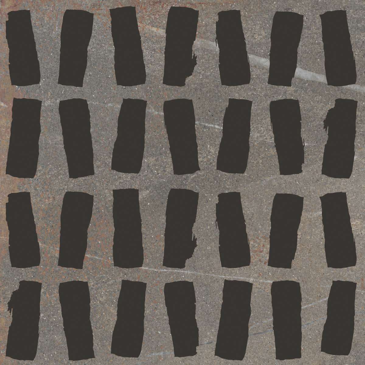 Декоративные элементы ABK Poetry Stone Fringe Grey Nat PF60011100, цвет серый чёрный, поверхность матовая, квадрат, 600x600