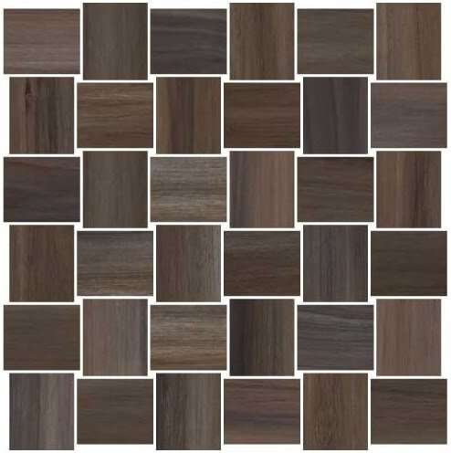 Мозаика Vallelunga Opus Mosaico Intreccio Noce 60007211, цвет коричневый, поверхность матовая, квадрат, 300x300