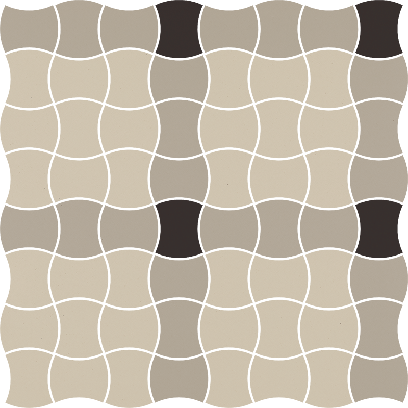 Мозаика Paradyz Modernizm Grys Mozaika Prasowana K.3,6X4,4 Mix A, цвет серый чёрный, поверхность матовая, квадрат, 309x309